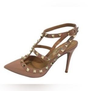 KAITLYN PAN Women Patent Leather Rock Stud Heels SZ 7.5